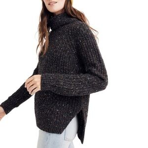 Madewell Colorfleck Ribbed Turtleneck Sweater Multicolor Flecks